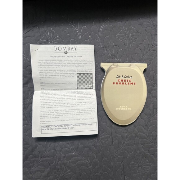 The BOMBAY Company Deluxe Game Checkers Backgammon Chess Wooden Box Set 16x16x7 - Picture 11 of 11